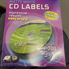 Matte White CD Labels Adhesive Printable Sticker Paper Inkjet Laser Print 200 Ct
