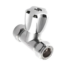 15mm Chrome Shower Isolation Valve - PACK OF 2 - FREE Next-Day Delivery