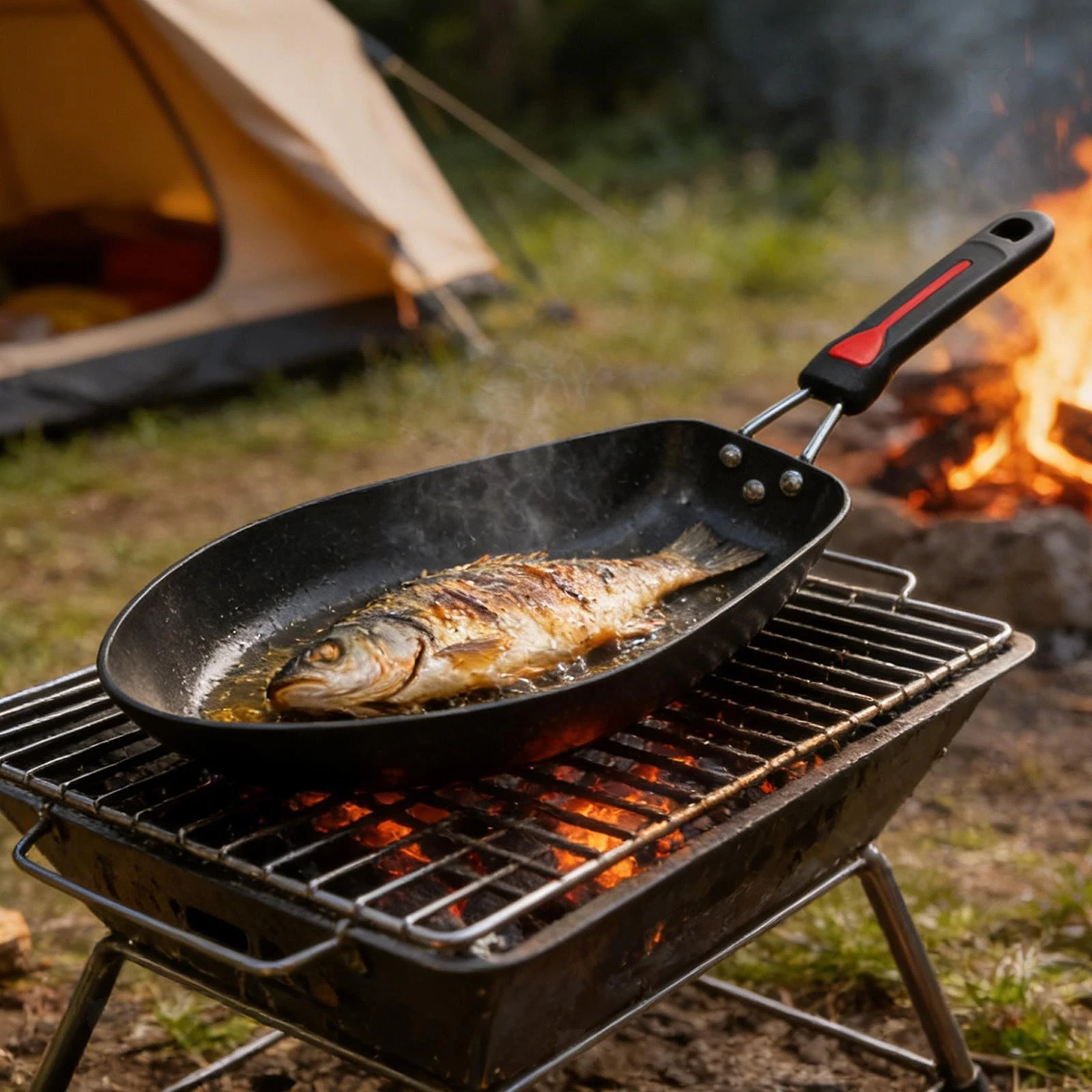 Nonstick Fish Frying Pan Professional Versatile Portable, Premium, Convenient