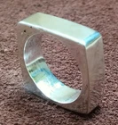 925 Sterling Silver, Solid Silver, Band Ring, Unisex, Square Band Ring