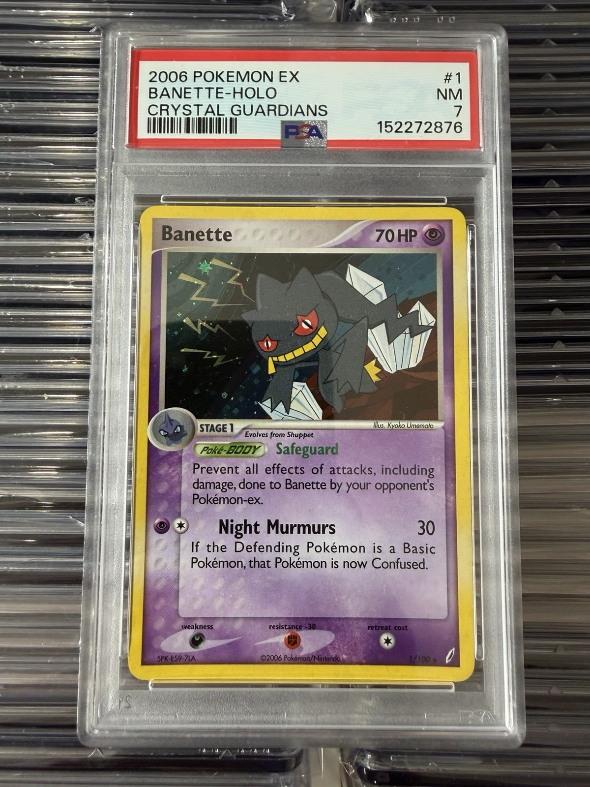 2006 Pokemon Ex Banette HOLO 1/100 Crystal Guardians PSA 7