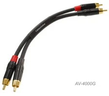 6in 2-RCA to 2-RCA Gold-Plated Male to Male DJ/Mixer/Stereo System Audio Cable