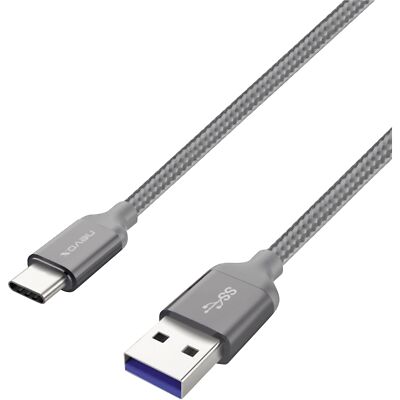 nevox USB-Kabel TC-1480 Nylon 2m silbergrau