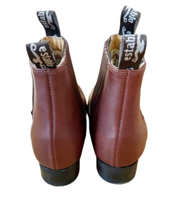 Establo Tan Ankle Boots genuine Leather Size 7.5 Slip On style Western MENS Authentic LEATHER Roper Pull on Establo WORK Boots - Etsy main image 4