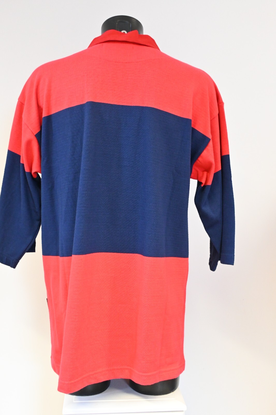 Mens Red and Navy Vintage Classic Rugby Style Shirt - 23.5