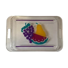 Retro Fruit Design Serving Tray Acyrlic Kitchen Decor Breakfast in Bed 80s Style