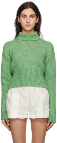 Paloma Wool Green Crop Turtleneck Knit Sweater Siz