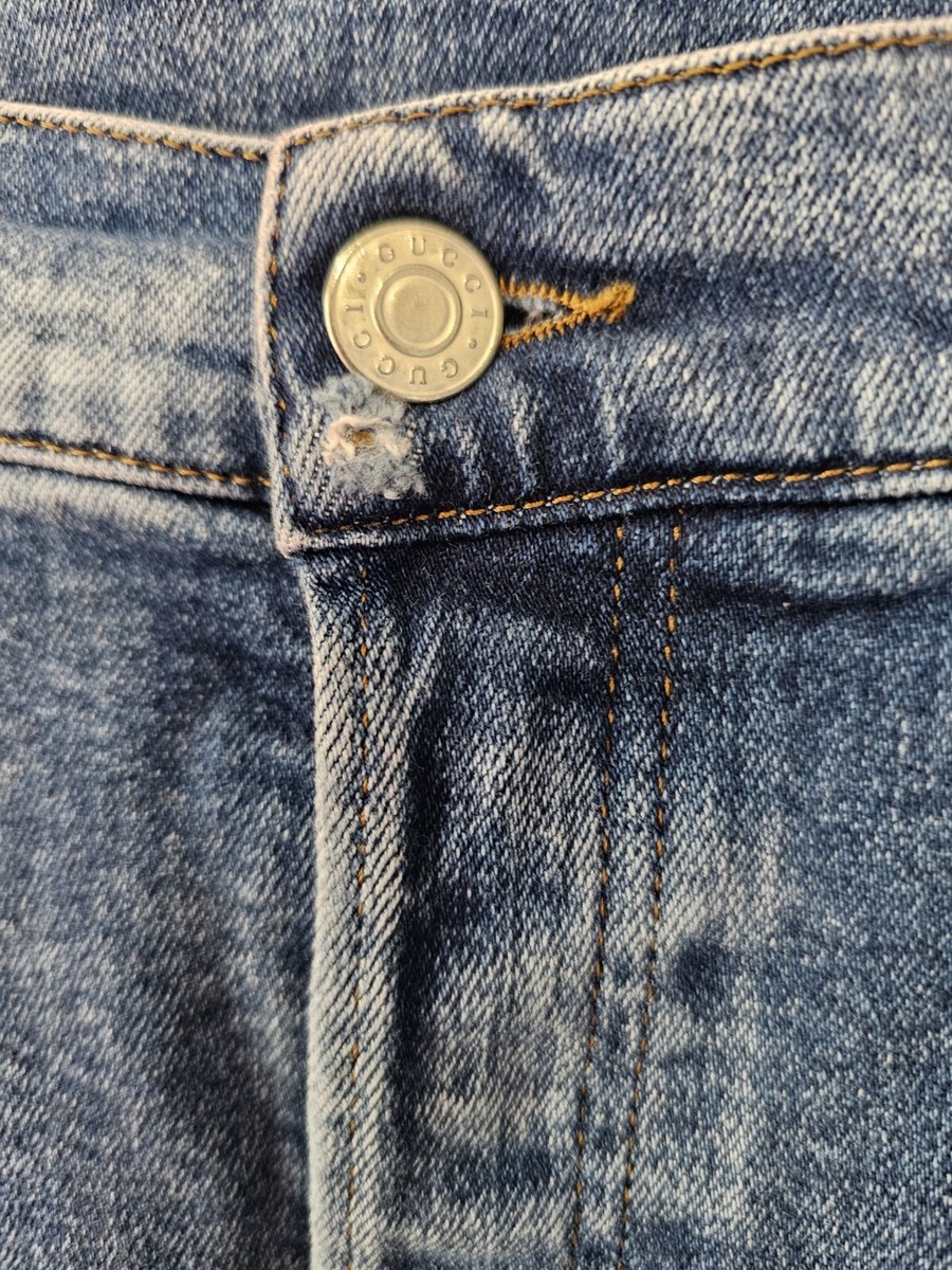 【定価12万】イタリア製　フォード期OLDGUCCI ストーン装飾デニム 40 定価12万】イタリア製 OLDGUCCI ストーン装飾デニム 40 - メルカリ