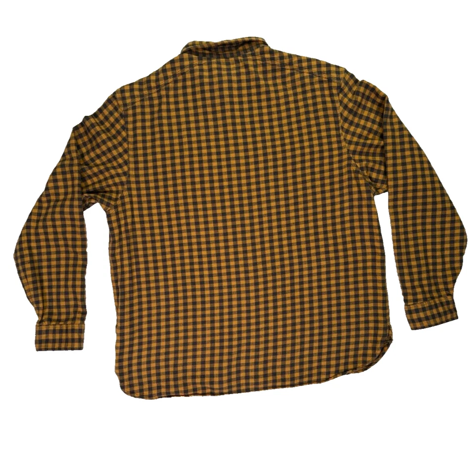 RRL Double RL Ralph Lauren Button Up Work Shirt Vintage Gold Check Flannel XXL - Image 3 of 4