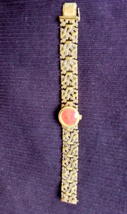 Montre Femme Airain 17 Seventeen Jawels Incabloc – Bracelet Plaqué Or – Occasion à Réviser