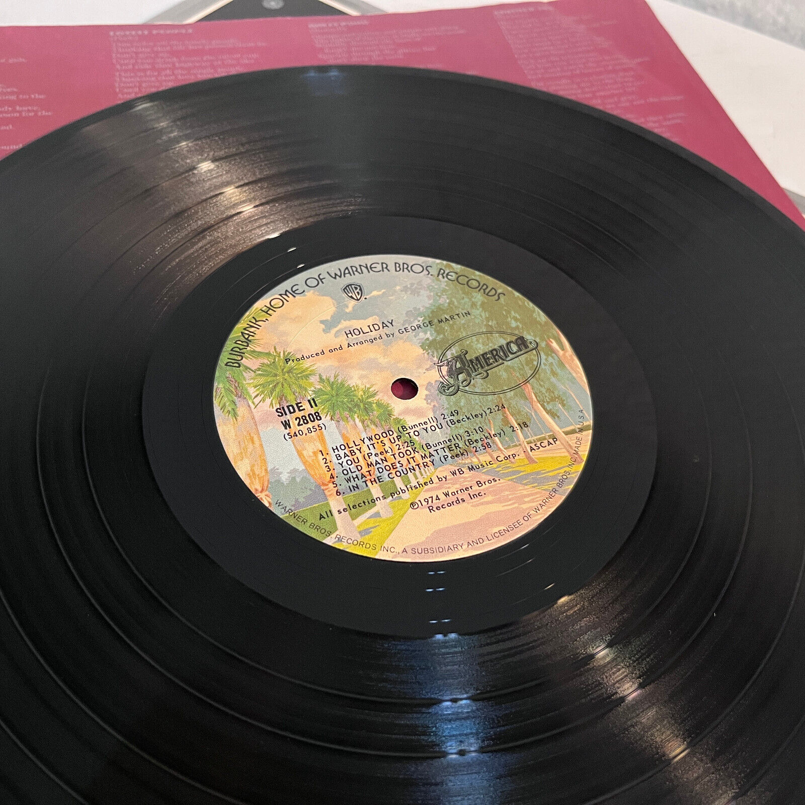 AMERICA - Holiday (Warner Bros) - 12" Vinyl Record LP - EX