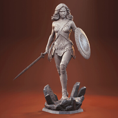 Wonder Woman Gambody 3D Print Figure Model Kit Unpainted Unassembled 1/4 49cm