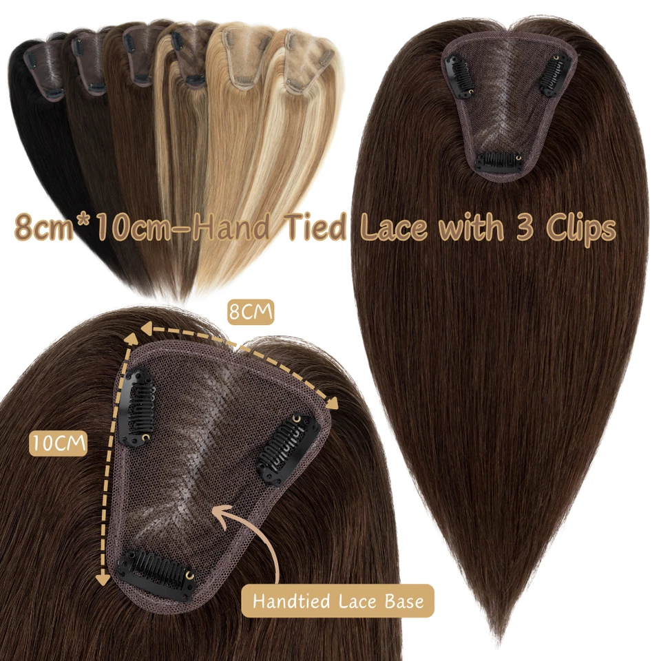 Clip en Pieza de Pelo 100% Remy Cabello Humano Real Parte Lateral Pieza de Cabello Ombre EE. UU. Foto 4 de 4