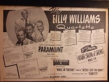 The Billy Williams Quartette Rare Original Promo Poster Ad Framed!