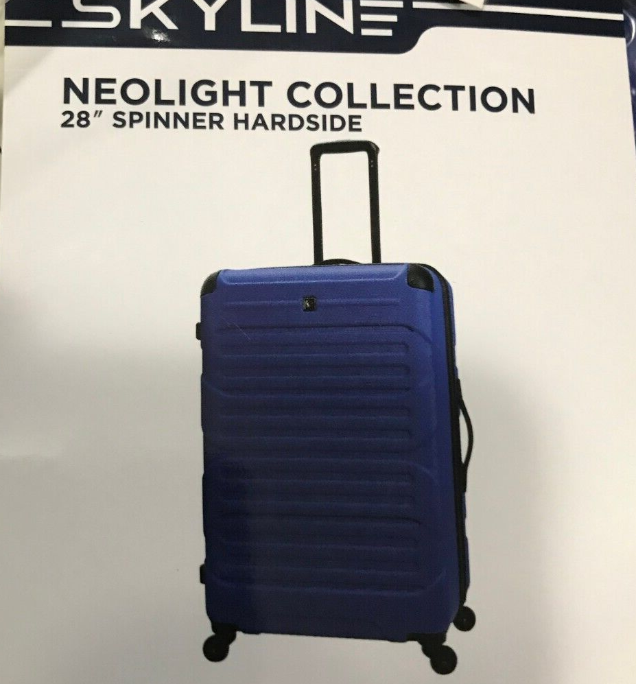 Skyline Hardside Spinner Suitcase Luggage 28" Blue eBay