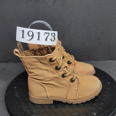 Old Navy Combat Acacia Boots Toddler Sz Brown Canvas Side