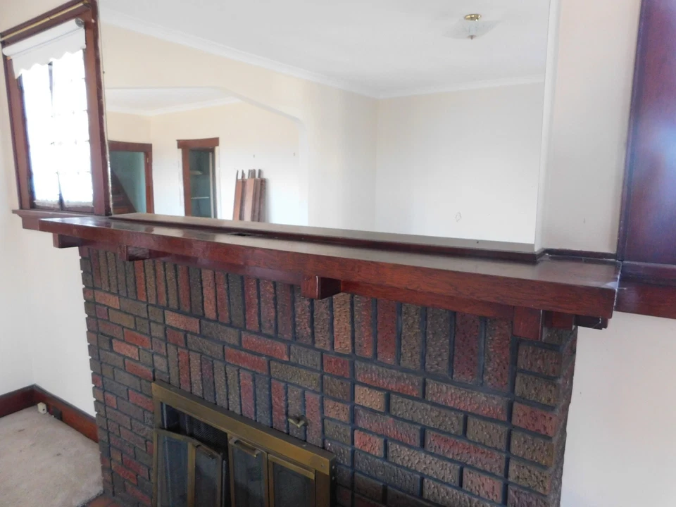 Antigua chimenea repisa envolvente estilo artesano/misión abeto años 1900 ornamentada Foto 4 de 4