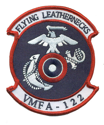 4'' MARINE CORPS VMFA-122 FLYING LEATHERNECKS HOOK & LOOP ROUND EMBROIDERED PATCH