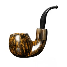 Deep Ruby High-end Brandy Briar Wooden Tobacco Smoking Pipe Cumberland Stem