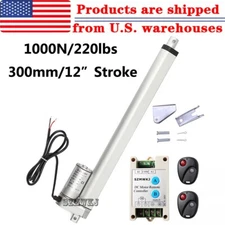 Set of DC 12" Stroke Heavy Duty 14mm/s Linear Actuator W/ Wireless Controller IG