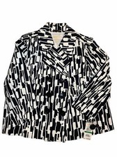 Michael Kors Black/White Printed Blazer/Jacket, Women s New With Tag