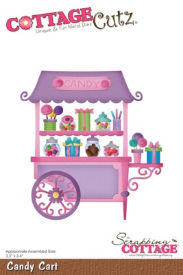 CottageCutz Candy Cart Metal Die CC-1012 | Candyman Sweet Treats Lollipops