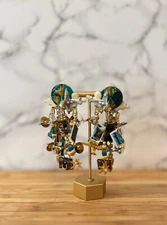 MASSIVE Statement Lunch At The Ritz World Traveler Clip On Earrings
