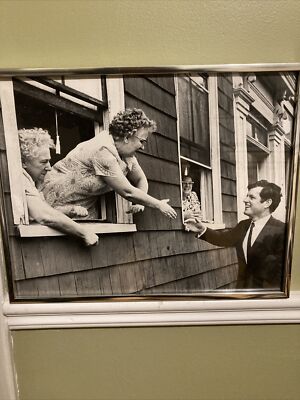 Senator Edward Ted  Kennedy Signed Black And White 1970 Bunker Hill Day Parade