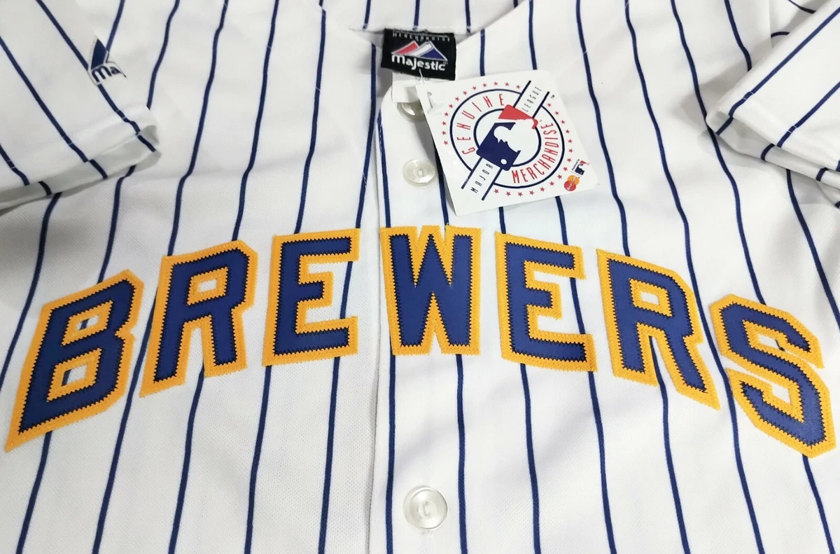  Majestic Milwaukee Brewers MLB Men's White Authentic