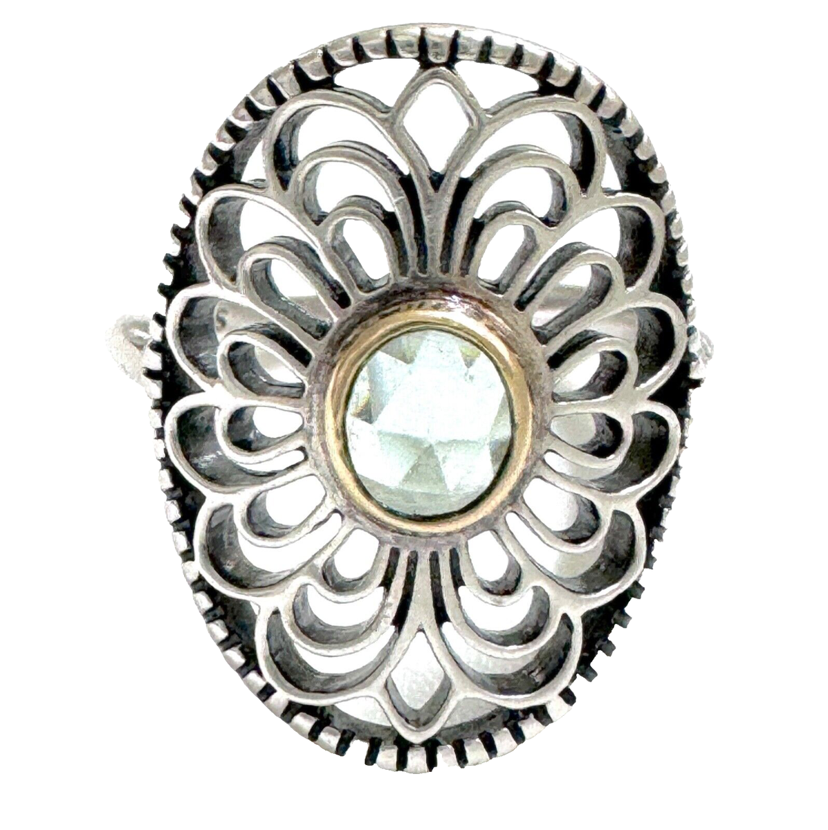 pandora Vintage Allure 14K Gold & Green Spinel Ring