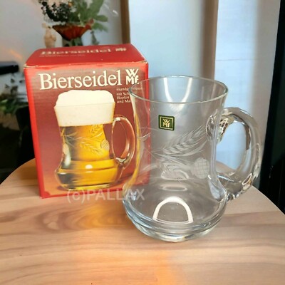 WMF BIERSEIDEL 0,4 L MUNDGEBLASENES GLAS MIT SCHLIFF BIERGLAS 1970er JAHRE