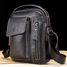 Men Sling Bags Genuine Leather Handbag for Small Shoulder Bag Crossbody Travel B