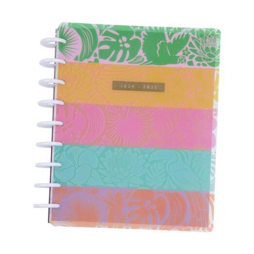 Happy Planner Mid-Year 12-Month Disc-Bound Dashboard in Bold Botanical Design