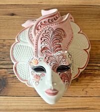 joli masque vénitien en faïence peint à la main