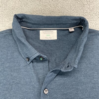LINKSOUL Tempus Fugit Slim Fit Shirt Mens 2XL Blue Long Sleeve John Ashworth XXL