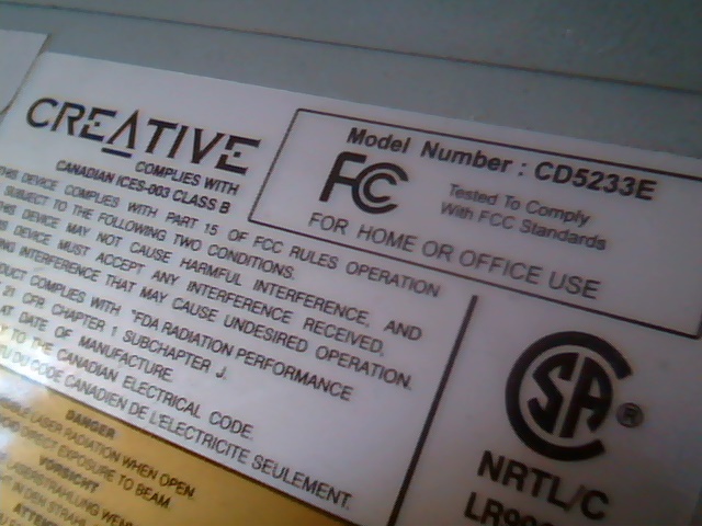 Creative CD Drive 52X CD5233E 5001030000001 QC-pass | eBay