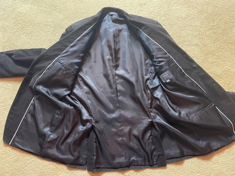 Para hombres Merona Marrón Pana Calce Clásico Abrigo Deportivo Cena Blazer Traje Chaqueta 44L Foto 4 de 4