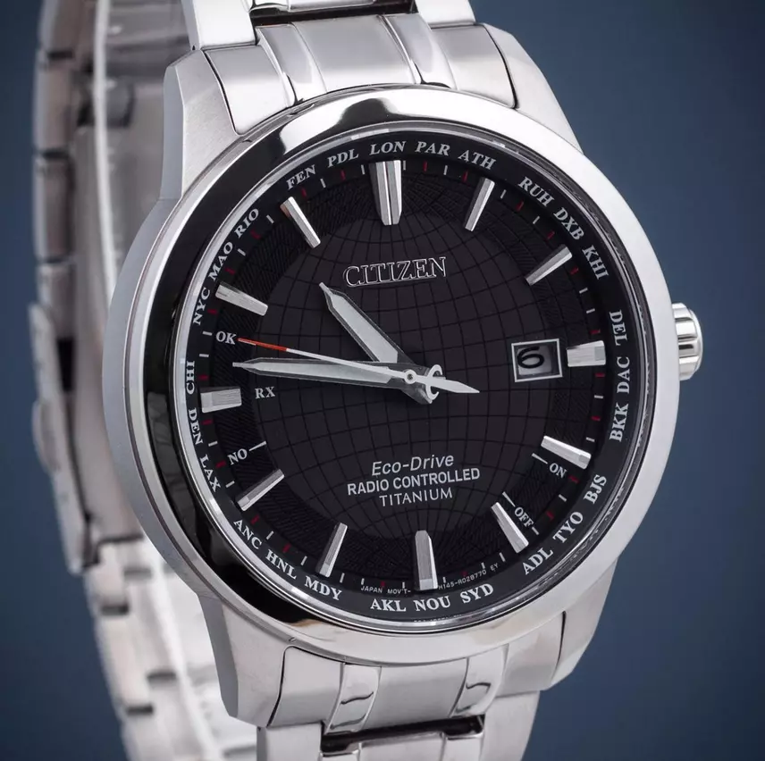 Citizen Super Titanium Radio Controlled Black Dial World Time