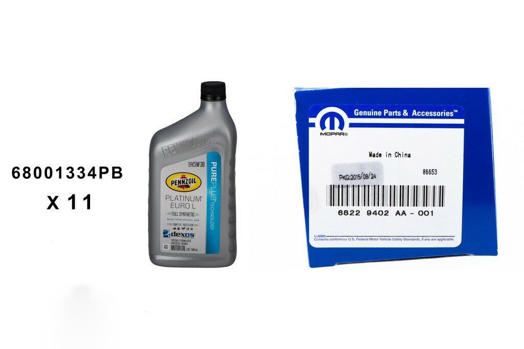RAM 1500 3.0 ECO DIESEL 5W30 EURO L FULL SYNTHETIC PENNZOIL 11 QUARTS & FILTER