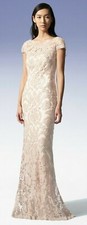 Tadashi Shoji illusion Sequin Paillette Lace Jute Dress Gown 6 8 10 508