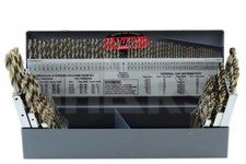 115 Pcs M35 1/16~ 1/2 A~Z 1~60# 135° Jobber Drill set With Hout Index Box L{