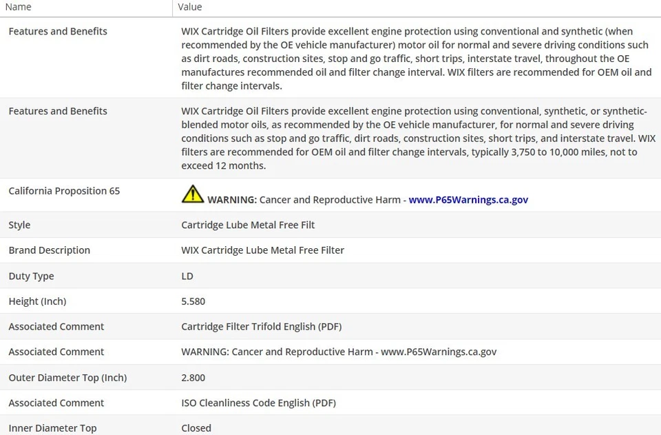 Engine OEM Oil Filter WIX for AUDI TT QUATTRO 2004-2006 V6-3.2L - Image 3 of 4
