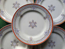 7 Assiettes dessert Art Déco Faïence Creil et Montereau Lebeuf & Milliet & Cie