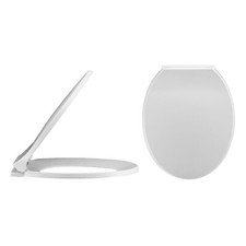 Nuie Round Thermoplastic White Standard Toilet Seat Modern Bathroom Loo Lid