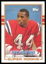 John Stephens Signed 1989 Topps Rookie Card #194 New England Patriots. rookie card picture