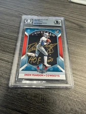 2021 PANINI PRO FOOTBALL HOF - DREW PEARSON - SIGNED BECKETT AUTO GOLD (SMUDGE)