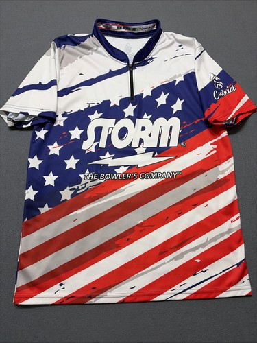 Storm The Bowler’s Company Old Glory 1/4 Zip Coolwick  Jersey Men’s M