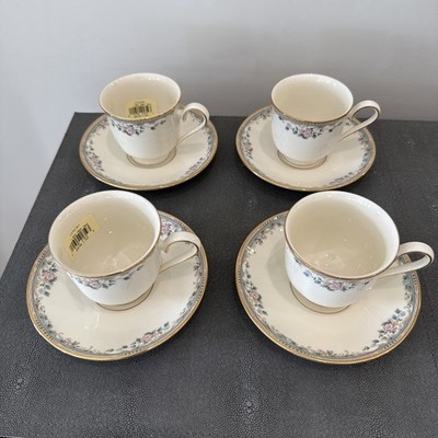 NEW Lenox Spring Vista Teacups and Saucers Set of 4 - Fine China