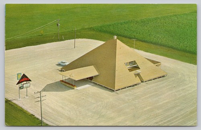 #ad #ad Vintage Pyramid Restaurant Postcard Beaver Dam Wisconsin Photochrome $4.75