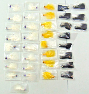 36 Crappie/Panfish Jigs, Maribou Tail, 1/4, 1/8 & 1/16 Ounce, NEW